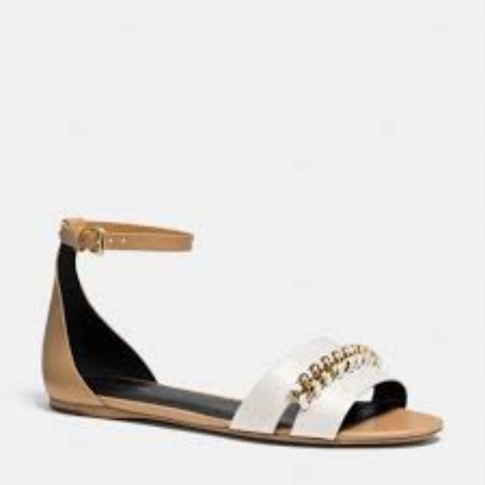 Coach White Leather Seabreeze Sandal
